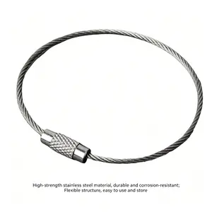 3pcs/5pcs/10pcs Metal wire ring, wire ring with lock buckle, wire rope pendant, multifunctional wire ring, keychain lock buckle, hanging tag, keychain, luggage tag, keychain,Sports Outdoor Bags