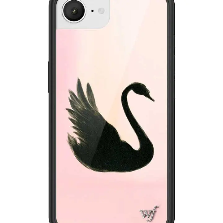 Wildflower Cases Black Swan Limited Edition Rubber Protective Cellphone Case - Shockproof, Raised Black Bumper, Durable Soft Casing, Drop Test Approved, Women's Owned Small Business Custom Accessory