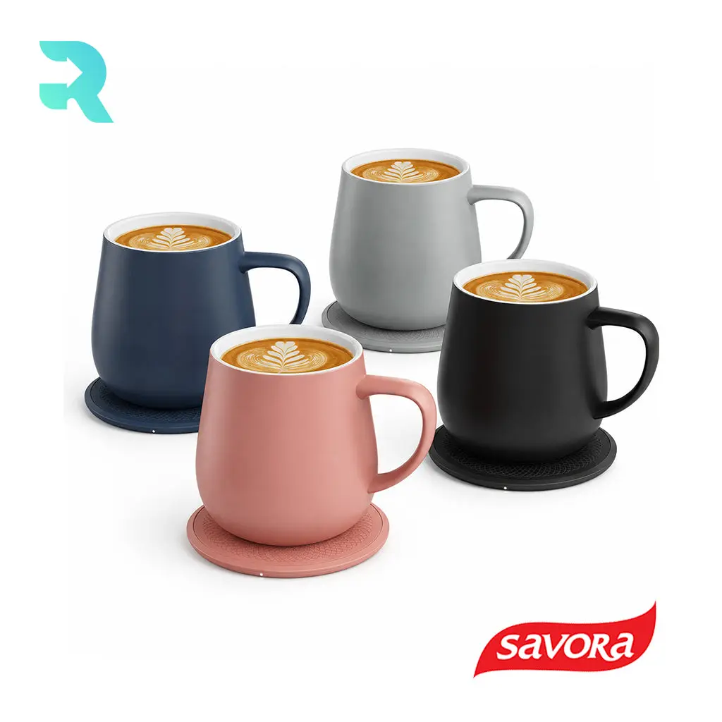 Savora IntelliHeat Heated Coffee Mug with Smart Sense Pad Multiple Color