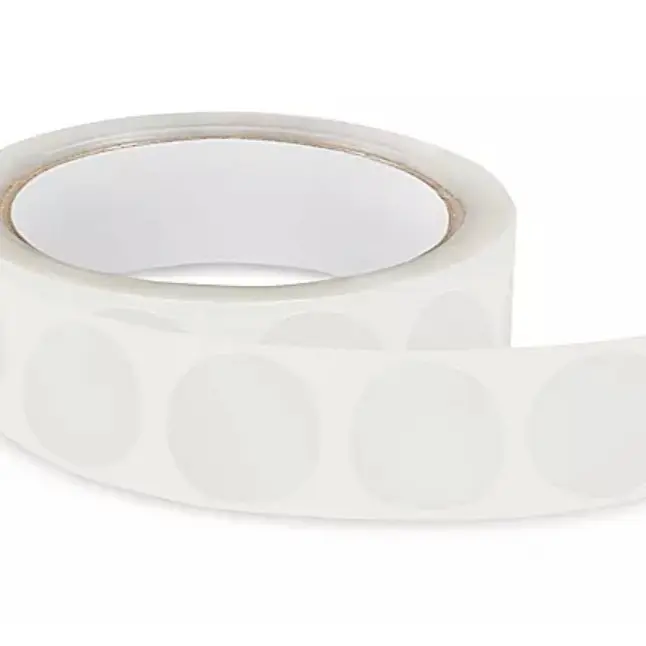 Removable Adhesive Circle Labels - Clear 1 Inch Diameter for Easy Application and Removal