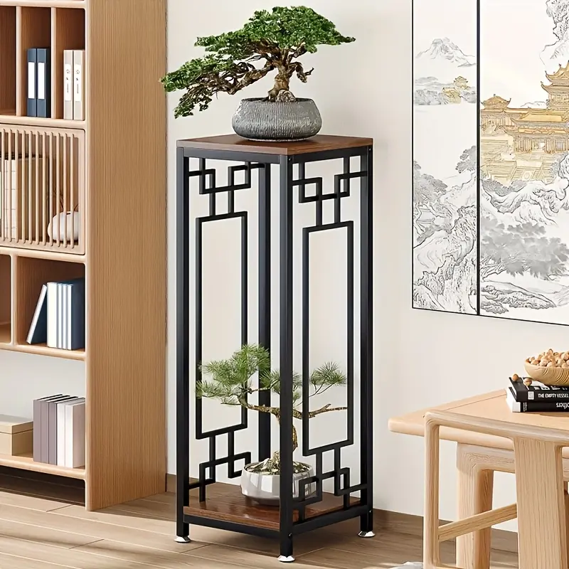 Naviconvex 31.5 Inch Tall Metal Indoor Plant Stand Chinese Style Flower Pot Display Rack Modern Corner Plant Holder for Living Room Entryway Balcony Home Decor*