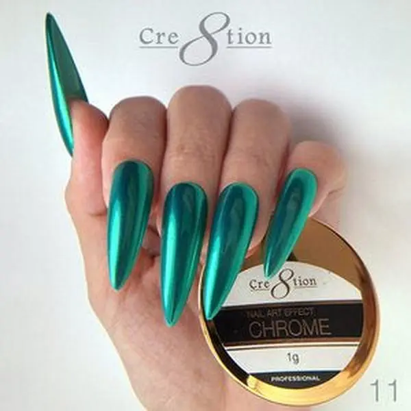 Cre8tion Chrome Nail Art Effect Powder 1g - 11 Turquiose
