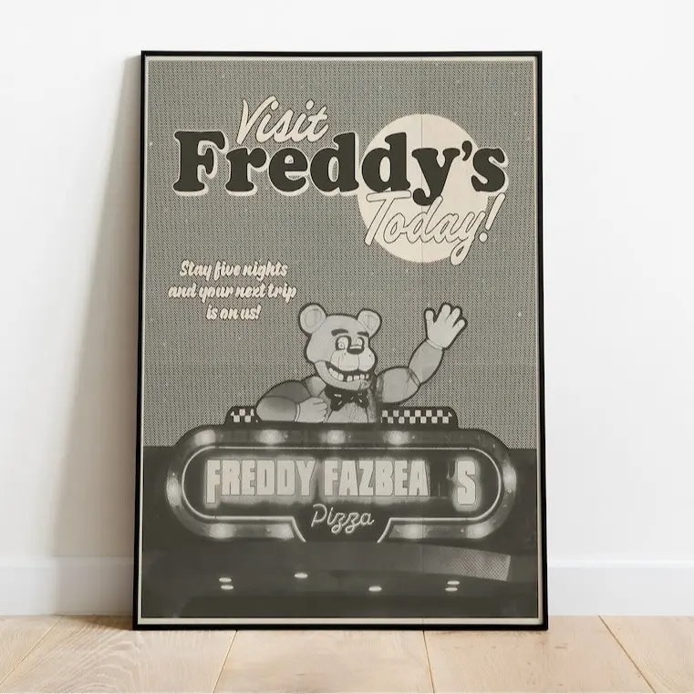 Five Nights At Freddy's (2023) Movie Poster Horror Prints Art Home Decoration Wall Art Freddy Fazbear's Pizza