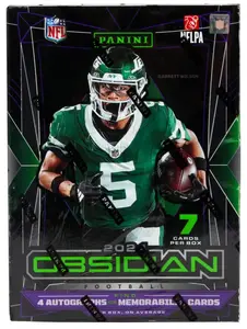 2024 PANINI NFL OBSIDIAN HOBBY  TRADING CARDS - 4 AUTOS AND MEMS PER BOX- LOOK FOR THE NEW BLACK STAINED GLASS PARALLEL