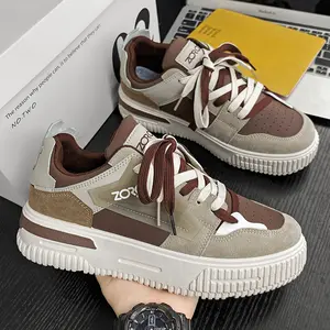 (New)Men'S Autumn Thick-Soled Sneakers|  Fashionable Versatile Student Shoes, Sports Running Shoes, Skateboard Shoes, Upper and Sole, Lace Closure, Casual Style, Low Top