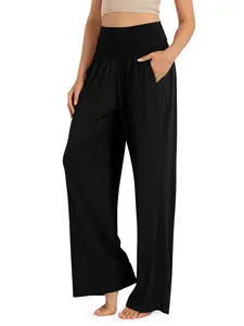 ODODOS Women's Wide Leg Palazzo Lounge Pants with Pockets Light Weight Loose Comfy Casual Pajama Pants-22/28"/30"/32" Inseam