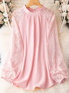 Plus Size Women's Loose Fit Comfortable Shirt, Elegant Sweet Style for Daily Commuting, Stylish Casual Wear for Every Occasion