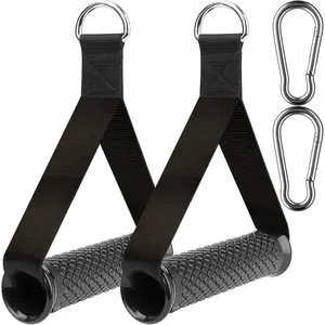 Ultra Heavy Duty Exercise Handles, Cable Handles Gym Equipment Attachment, Double D-Ring Grips, Encrypted Webbing, Design Non-Slip Comfort Grips