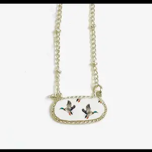 18 in Dainty Mallard Animal Pendant Necklace for Women
