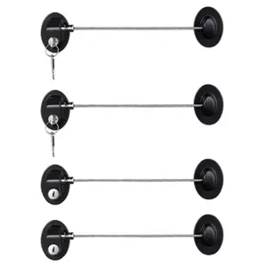 4Pack Cabinet Locks with Keys Mini Fridge Refrigerator Locks Self Adhesive and Proofing Safety for Deep Freezer Drawers Doors Latch(Black) - Home Improvement.