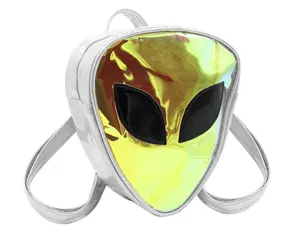 Holographic Alien Backpack Bag, Gifts for Her, Fuzzy, School, Soft, Clothing Accessories, Shoulder, Festival, Party, Costume, Rave, Beach, Summer, Kids, Luggage, Womens Outfits, Y2K