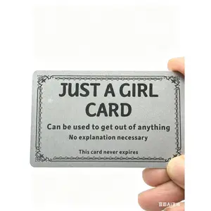 Just A Girl Excuse Card For Your Wallet - Funny Gag Gift - Hilarious Plastic Cards