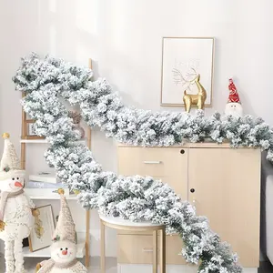73.22-inch Artificial Snowy Christmas Wreath | Lifelike Winter Frosty Pine Garland for Indoor or Outdoor Holiday Decor, Home Decor Ornaments, Durable Material, Ideal for Christmas, Seasonal, and Winter Decorations