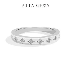 Luxury Lab-Created Moissanite Ring Women's Wedding Rings Simple Elegant Female Finger Accessory Engagement Bands Jewelry R243