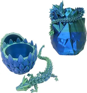 2PCS Easter Eggs,3D Printed Dragon Egg Fillers,Mystery Articulated Crystal Dragon Eggs with Dragon Inside,Executive Desk Toys Easter Gifts