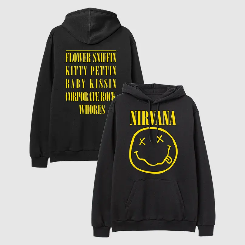 Smiley Hoodie, 90's sweatshirt, Hot Pink Nirvana Sweater, Sweatshirt, Hoodie