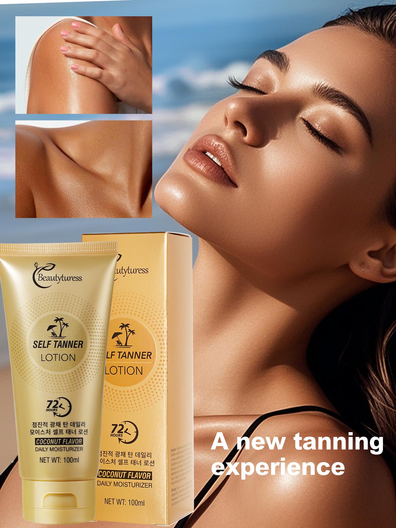 Gradient Brown Daily Moisturizing Self-Tanning Lotion 100ml | Beautyturess Gentle Care | Dihydroxyacetone & Erythrulose | Natural-looking tan | Suitable for all skin types | Great for tanning