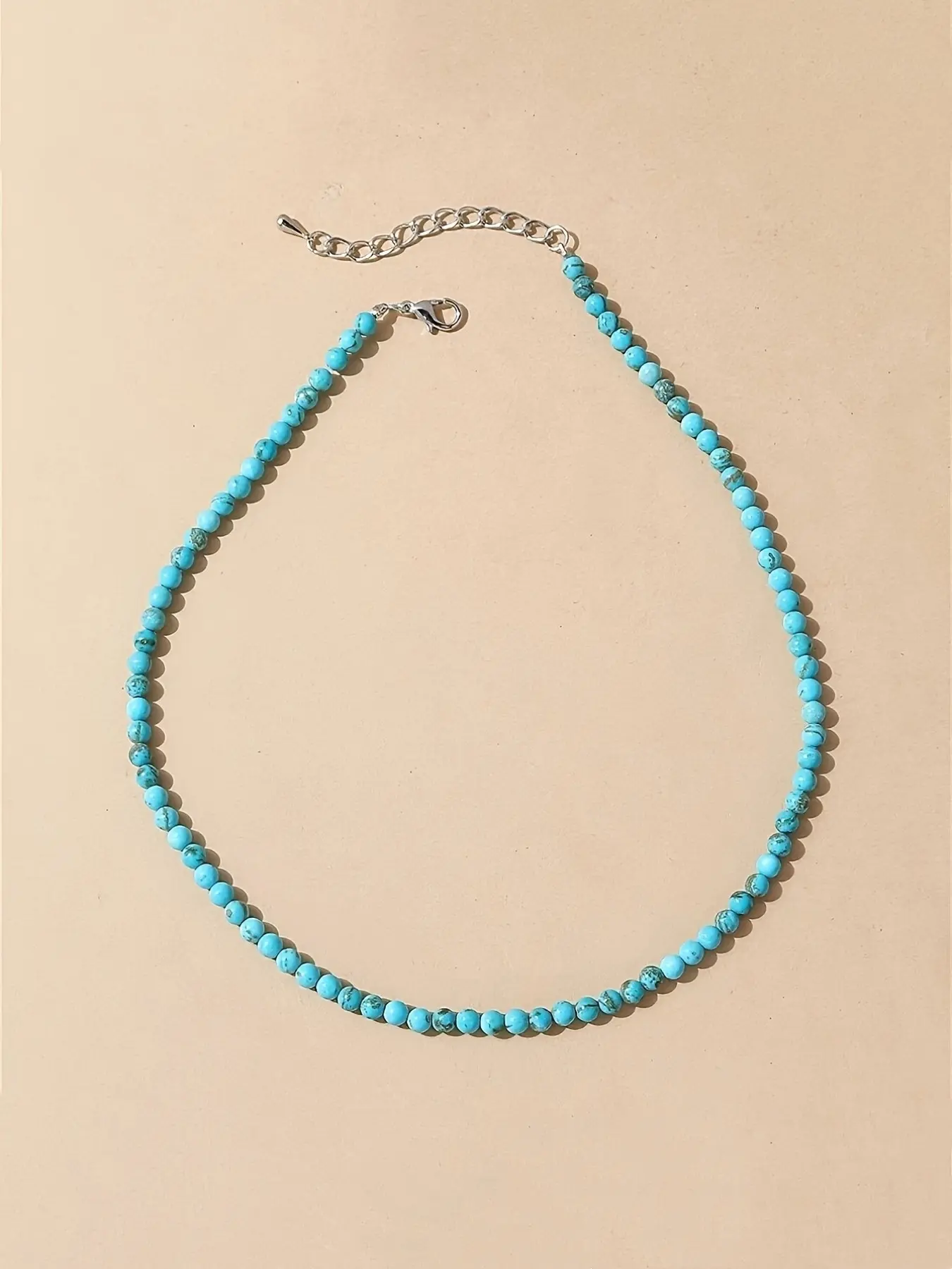 Women's Boho Minimalist Beaded Necklace, Casual Trendy Jewelry, Dainty Boho Necklace, Adjustable Elastic Lightweight Summer Jewelry for Parties, Vacations, and Casual Wear