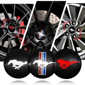 Ford Mustang, Fiesta, Mondeo, Focus, S-Max Wheel Center Cap Decal Set, 4 Pieces 56mm Tire Rim Cover Decorations Decal For Cars