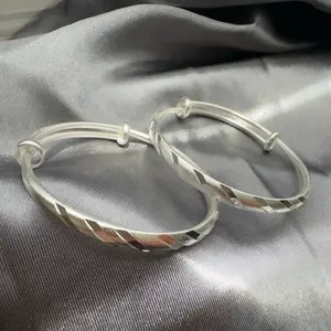 Kids bracelet toddler bangles, silver adjustable bangles for kids