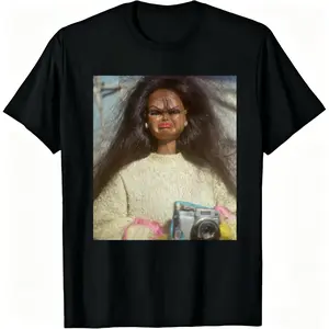 Funny Messy Hair Doll Meme T-Shirt, Sarcastic Grumpy Face Graphic Tee, Casual Wear, Cotton, Unisex, Short Sleeve, Trendy Outfits, Streetwear