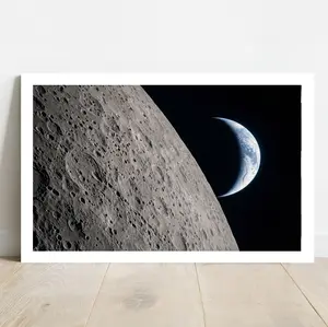 Earthset Artemis II Poster, Earth and Moon Space Wall Art, NASA Space Trajectory Infographic Prints Decor Home Room - UNFRAMED