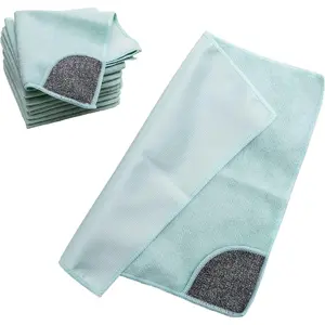 Multi functional Cleaning Cloth-4PCS,12.6x12.6 inches,New in 2025 Double-sided Cleaning Cloth,Ultra fine fiber Water Absorption Cleaning+Mirror Polishing+Steel Wire Mesh to Remove Stubborn Stains Absorbent Comfortable Mother Smooth Wipes