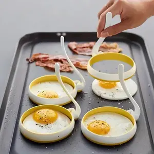 Silicone Egg Ring, 2 Counts Non-stick Egg Ring with Handle, Creative Egg Ring for Frying Pan, Kitchen Accessories, Cool Gadgets