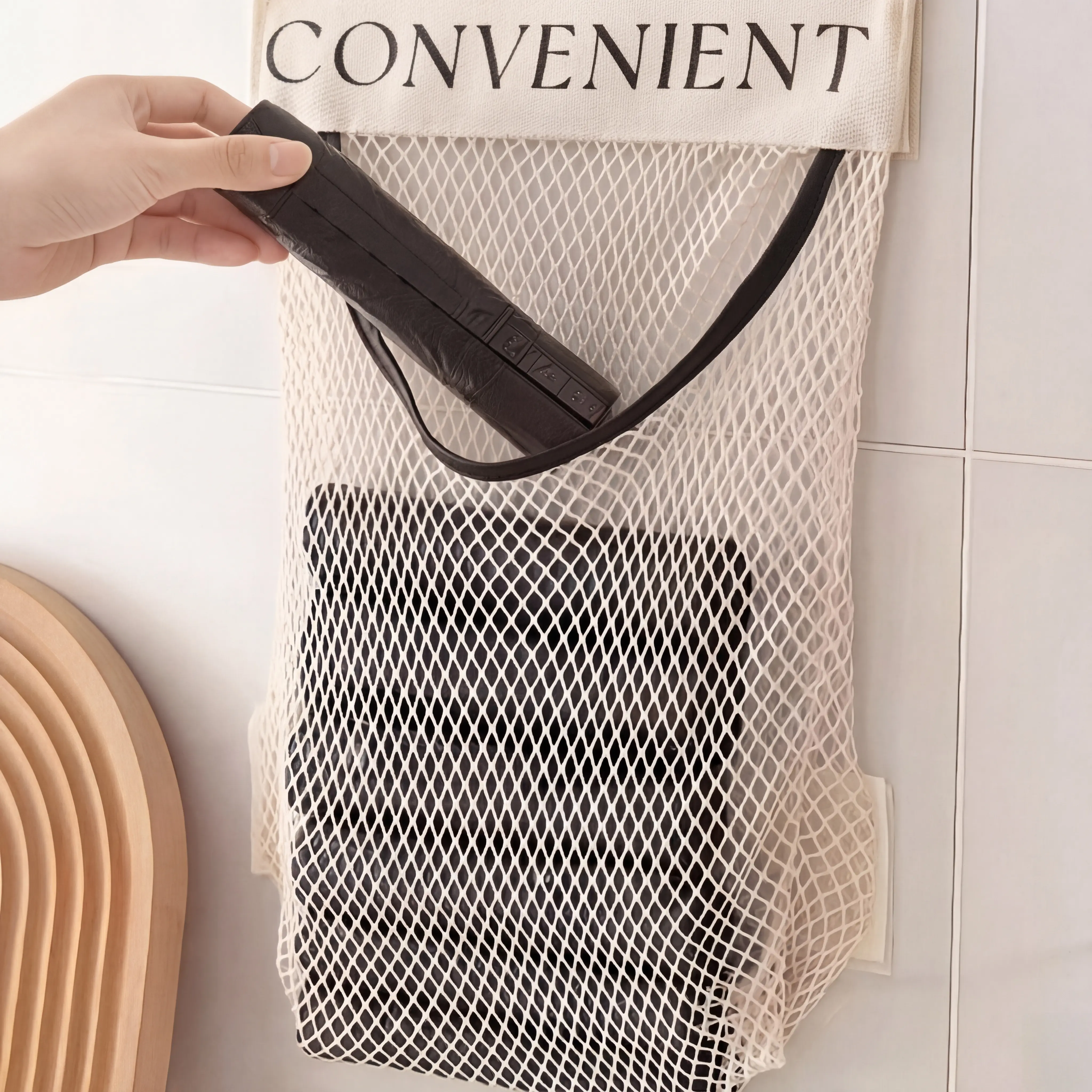Buy 1 Get 4 Free Wall-Mounted Hangable Kitchen Trash Bag Holder Rack, Large Capacity Plastic Space Saver Storage Net Mesh, Space-Saving Convenient Organizer for Home Use