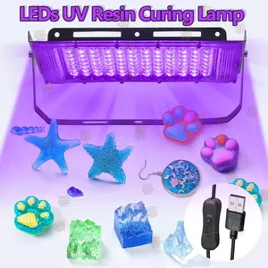 Lamp For Resin, 144/96 Leds, A Quick Curing Device For DIY Crafts, Mold Decoration, And Jewelry Creation, Equipped With A USB Plug, Switch, And A 1. 5-Meter Power Cable, Housed In A Metal Casing, Halloween Resin Jewelry Production, Halloween Decorations
