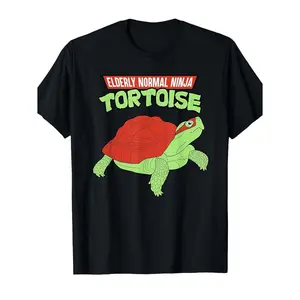 Men's Vintage Humorous Elderly Ninja Tortoise Graphic T-Shirt, Casual All-Season Comfort Top, Unique Gift for Men