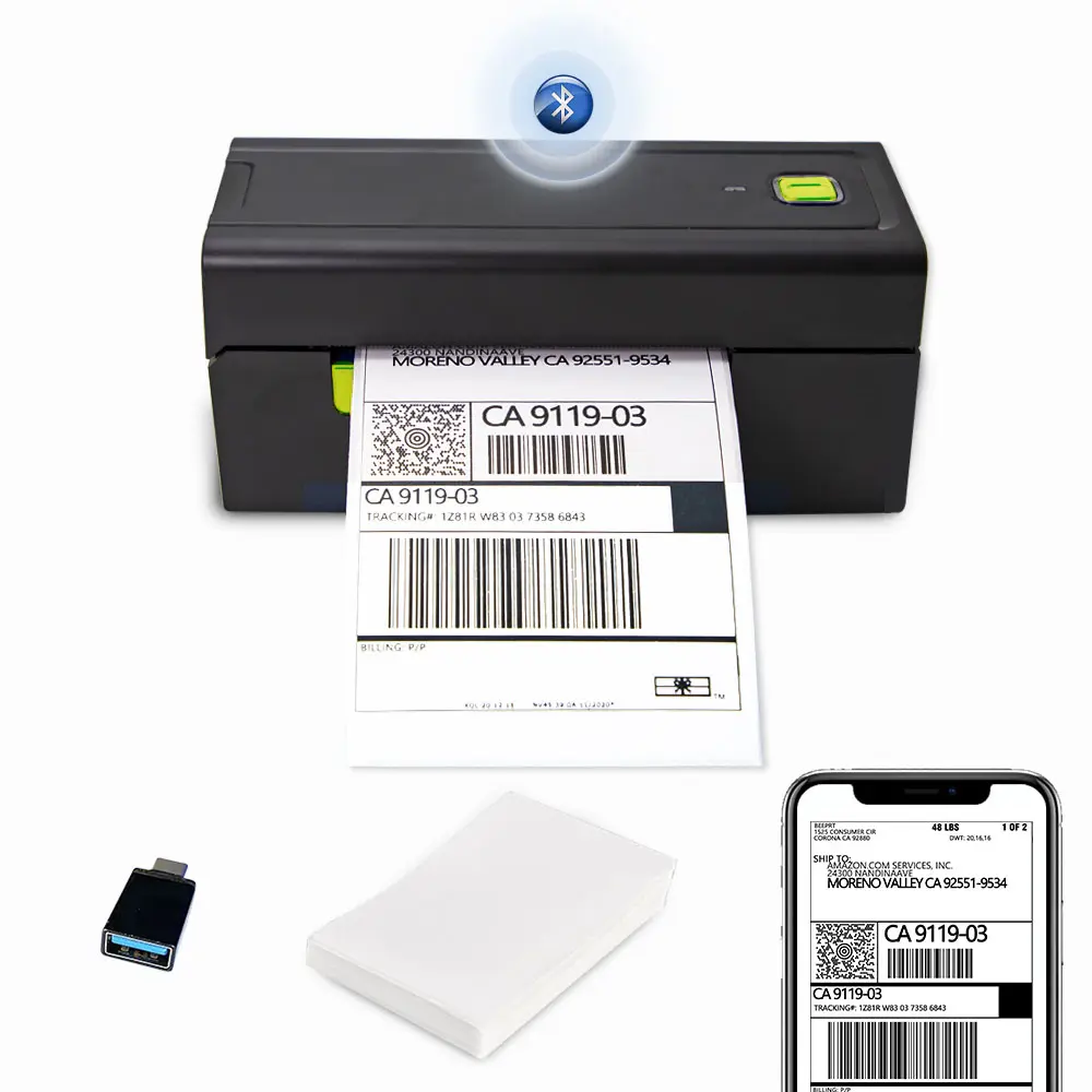 Bluetooth Thermal Shipping Label Printer, Wireless 4x6  Shipping Label Printer for Shipping Packages,Widely Used for Amazon, Ebay, Shopify, Etsy, USPS
