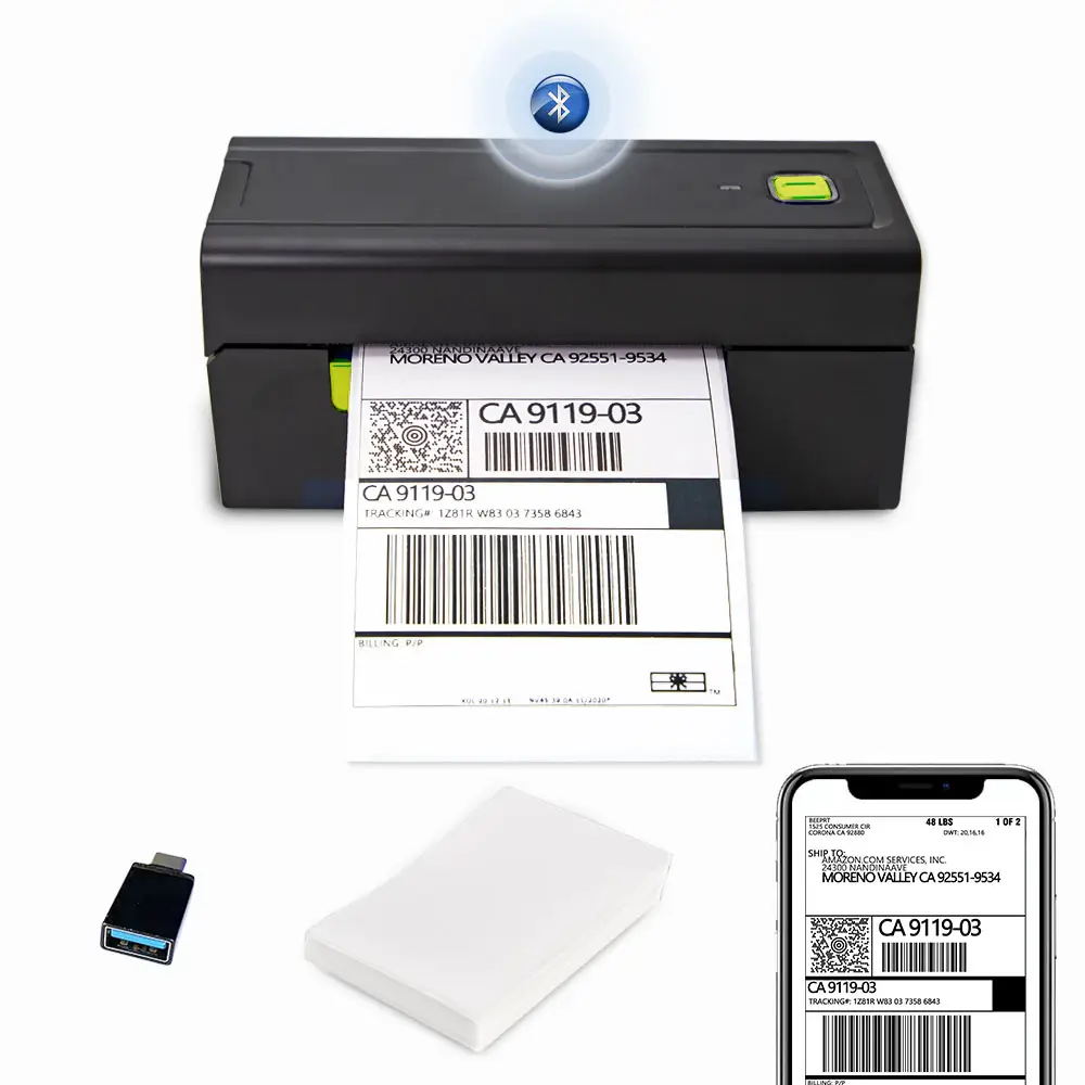 Bluetooth Thermal Shipping Label Printer, Wireless 4x6 Shipping Label Printer for Shipping Packages,Widely Used for Amazon, Ebay, Shopify, Etsy, USPS