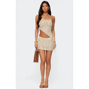 Edikted Women's Alora Iridescent Crochet Mini Skirt - Multicolor