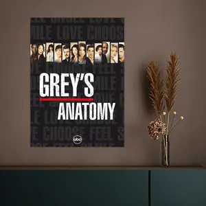 Viral GGGrey's Anatomyes Poster HD Heavy-Duty Self-Stick Waterproof Wall Decor Tool-Free Install Durable & Reusable Conceals Wall Flaws Elevates Home Style Perfect for Living Room Bathroom & Kitchen Easy Apply & Remove