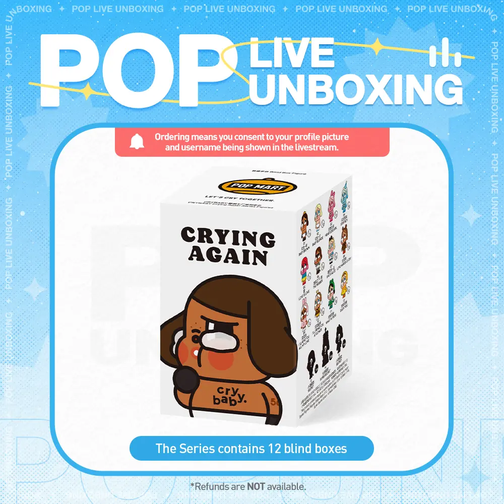 [POP NOW]CRYBABY Crying Again Series Figures, Blind Box, Mystery Box POP MART