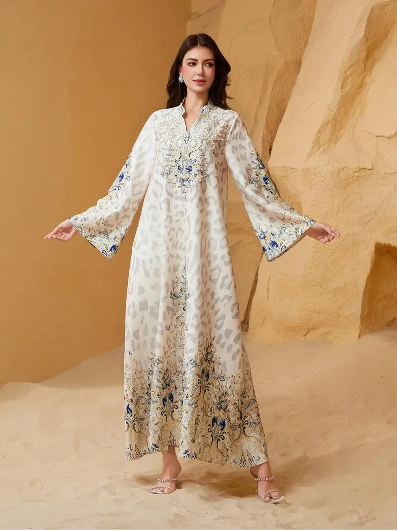 Long Floral Printed Women Kaftan Dress - TikTok Shop