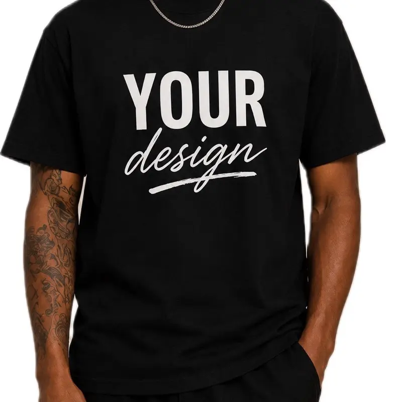 Custom 100% Premium Cotton Crew Neck T-Shirt, Casual Wear, Personalized Cartoon Pattern Option, Upload Your Own Design Everyday Graphic Top