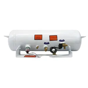 Flame King 5.9 Gallon ASME Horizontal Steel Propane Tank with Remote Fill and Bleeder Fittings, Pressure Relief Valve, and Solenoid Service Valve
