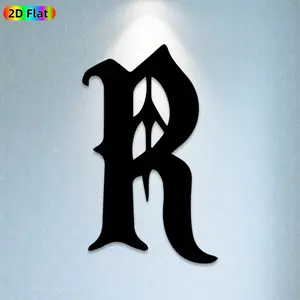 1pc Gothic Letter R Metal Wall Art, Intricate Gothic Letter R Statue Mural, Ideal Gift for New Year, Christmas, Gothic Decor Enthusiasts,  Perfect for Entryway Wall & Garden Fence, Unique Gothic-Inspired Home Decor, Decoration