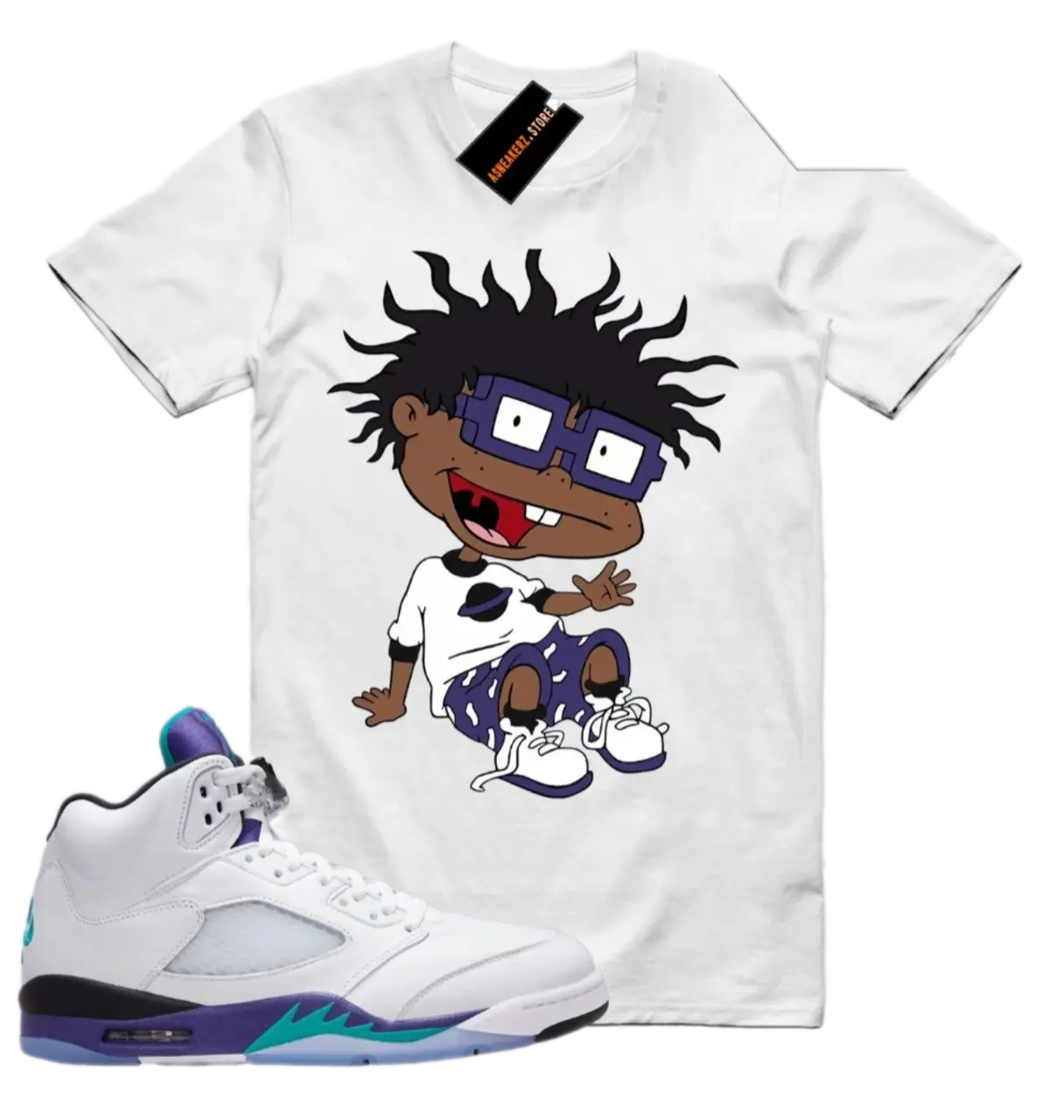 Tee Shirt Matching AJ 5 Grape 2025 To Match Sneaker Chuckie Rugrats T-Shirt