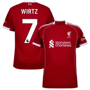 Unisex Liverpool Club Premier League Wirtz 7 2025/26 Home Replica Jersey