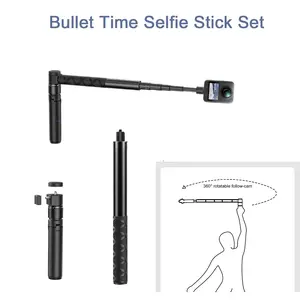 Rotating Tripod Handle, Metal Extending Rod 1/4 Inch Thread, Compatible with Dji Insta360, Sports Camera Handheld Panoramic Selfie Stick, Adjustable Tripod Stand, Accessories, Tech Accessories