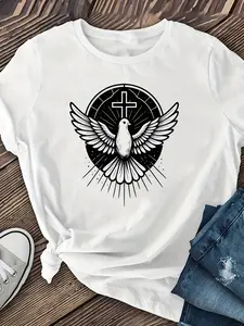 Holy Spirit Dove Praise Jesus Pentecost Premium T Shirt Jesus Ascension Day T Shirt Festive Holiday Party Outfit for Adults Seasonal Celebration Wear Playful Seasonal Print Durable Print Quality Seasonal Apparel