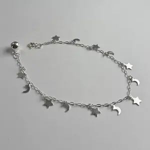 Star & Moon Anklet – Sterling Silver 925)