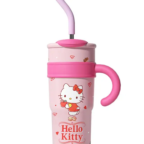 Sanrio Hello Kitty 40 oz Stainless Steel Thermal Water Bottle Vacuum Insulated Tumbler with Handle and Straw -Mothers Day Gifts For Mom, Wife - Gifts For Mom From Daughter, Son, Kids Portable Premium Graduation gift