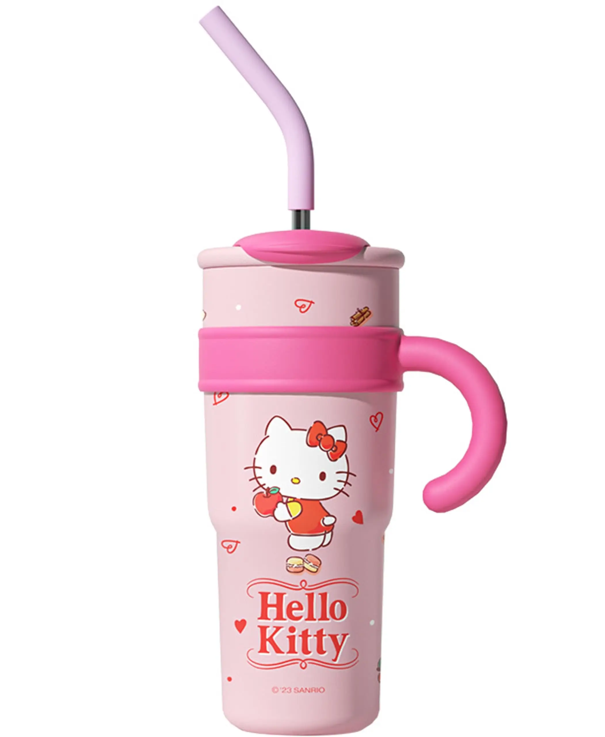 Sanrio Hello Kitty 40 oz Stainless Steel Thermal Water Bottle Vacuum Insulated Tumbler with Handle and Straw -Mothers Day Gifts For Mom, Wife - Gifts