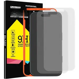 3 Pack Matte Screen Protector for  17 Pro Max [Phone Case Friendly] Tempered Glass Accessories Film, Shatterproof No Bubble, Easy Installation with Mounting Frame for