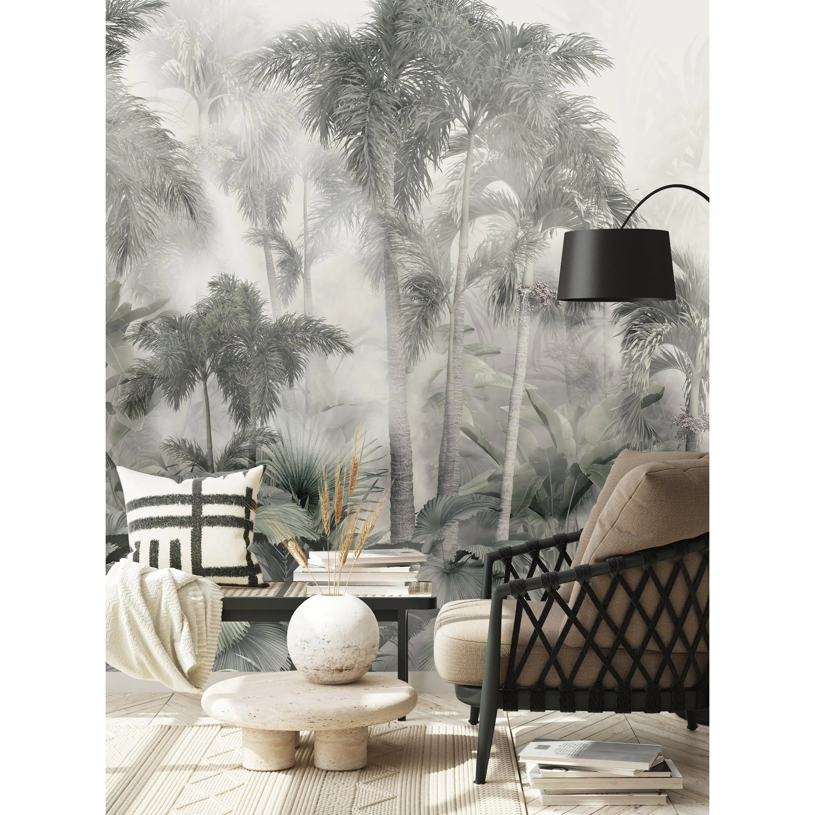 Misty Jungle Forest Peel and Stick Mural