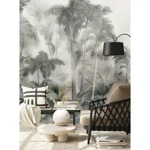 Misty Jungle Forest Peel and Stick Mural